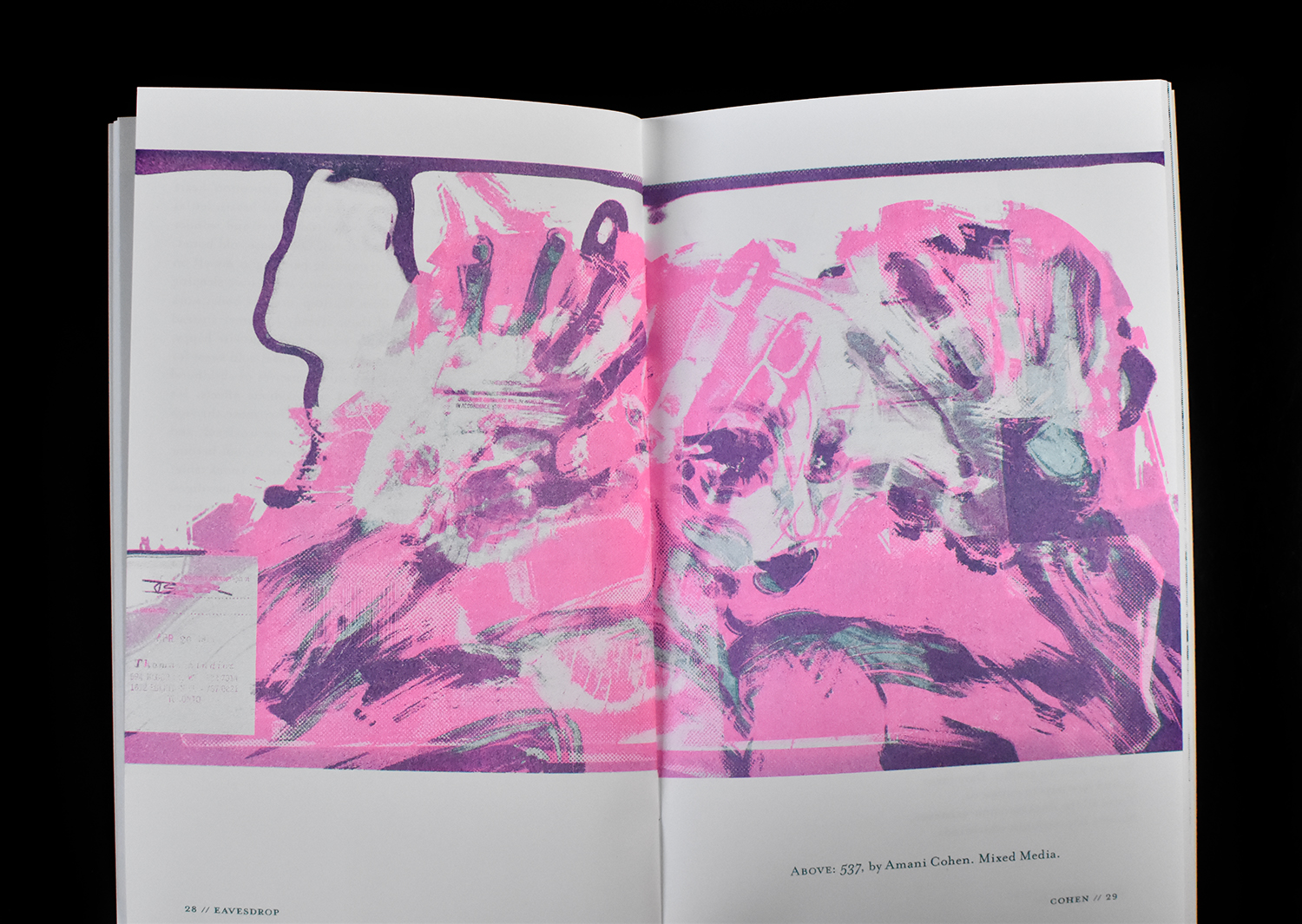 Log 2023 – zine – white txt – 2c: TEA PIN – Moniker Press